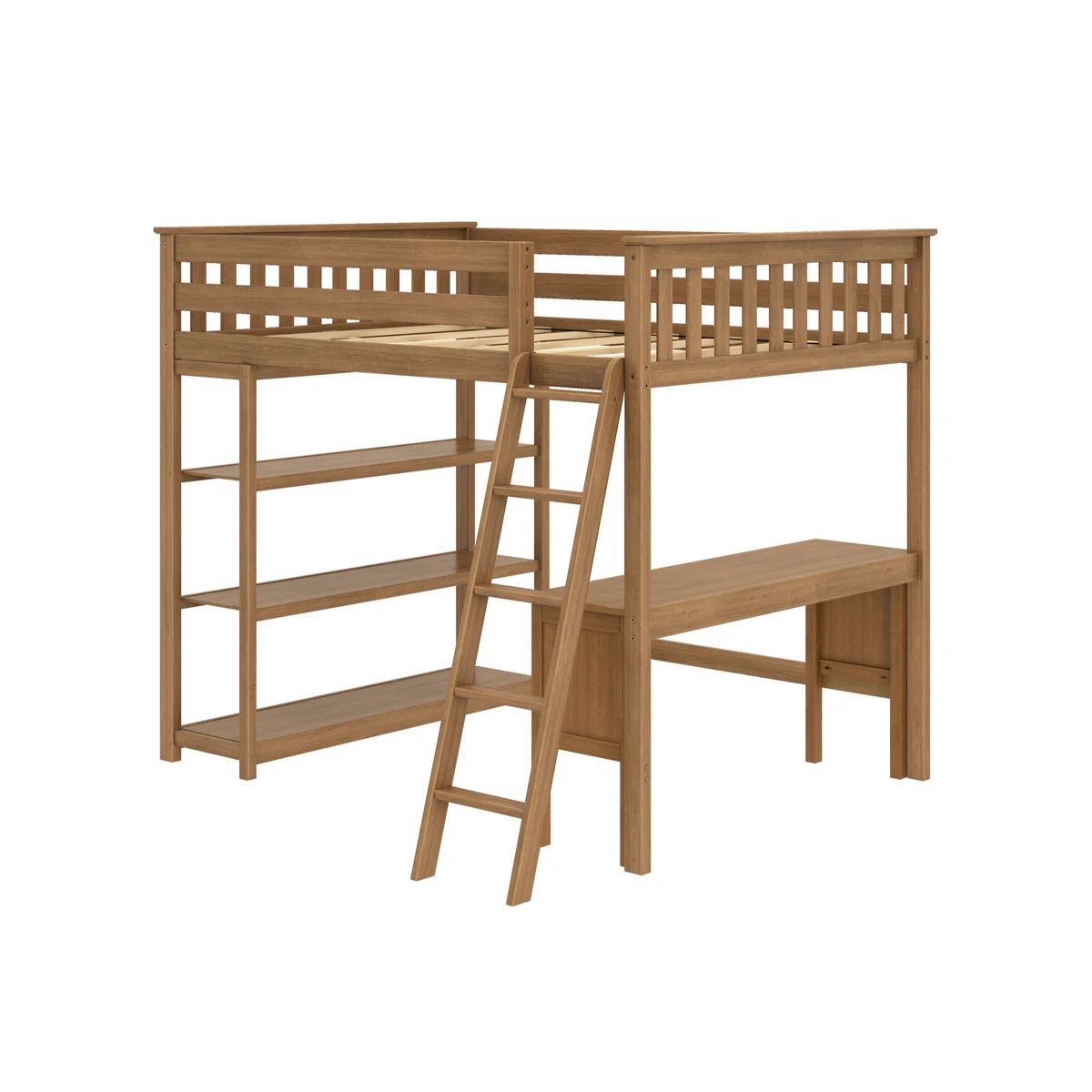 Ermal Full High Loft Bed With Bookcase And Desk thumbnail 3